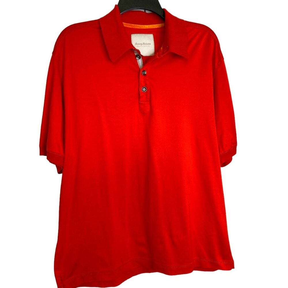 Tommy Bahama Island Estate Polo Shirt Orange Men’s L Short Sleeve Luxury Golf